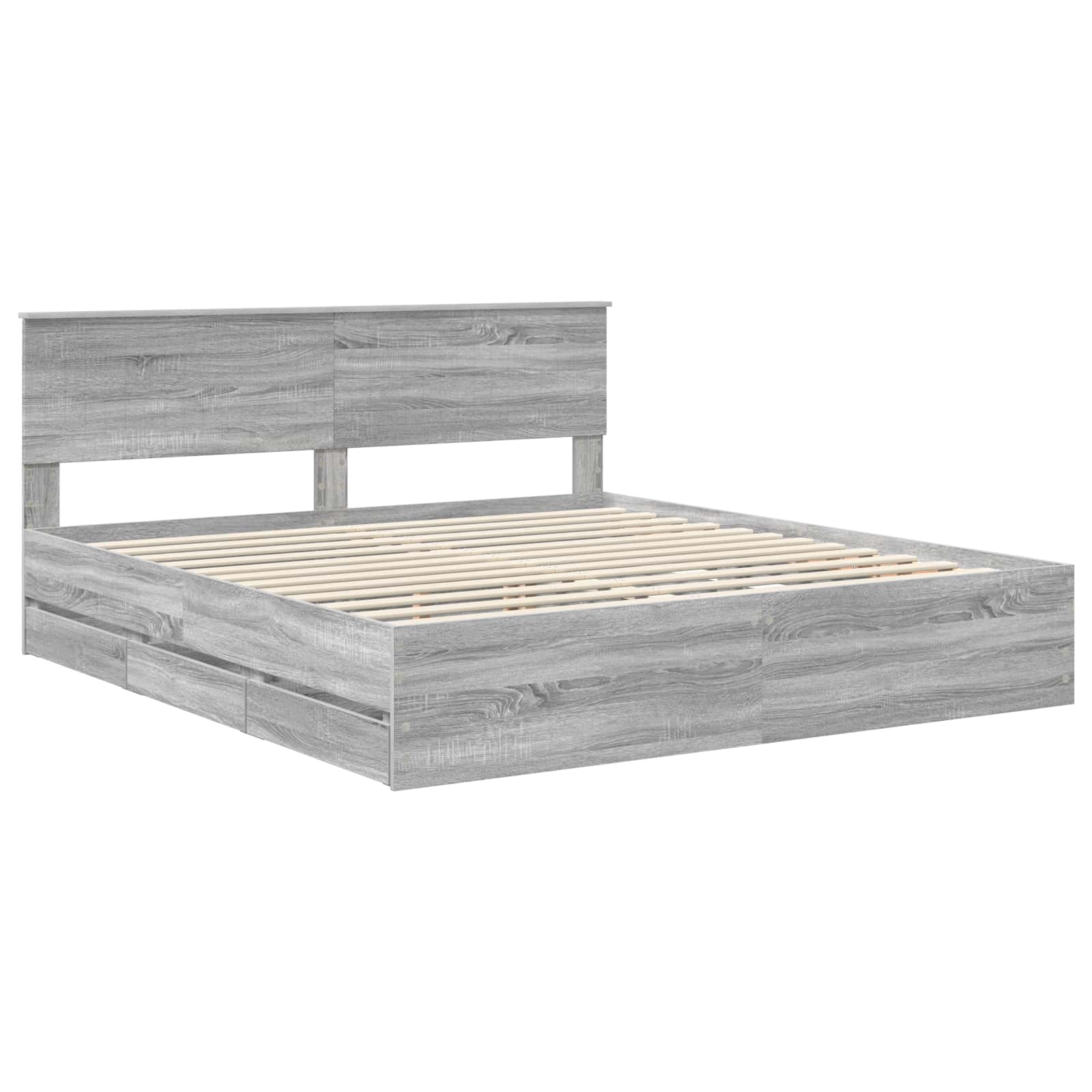 Bettrahmen Graues Sonoma 180 x 200 cm Ingenieurs Holz