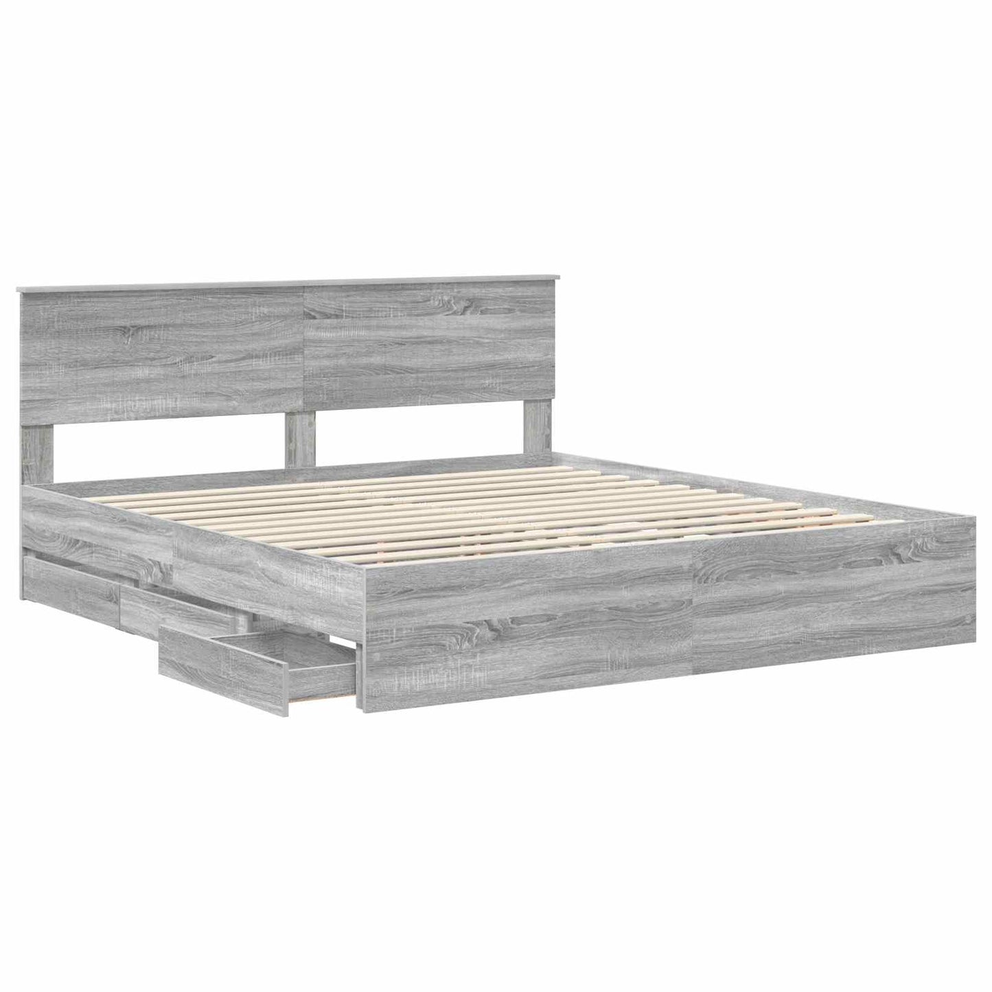 Bettrahmen Graues Sonoma 180 x 200 cm Ingenieurs Holz