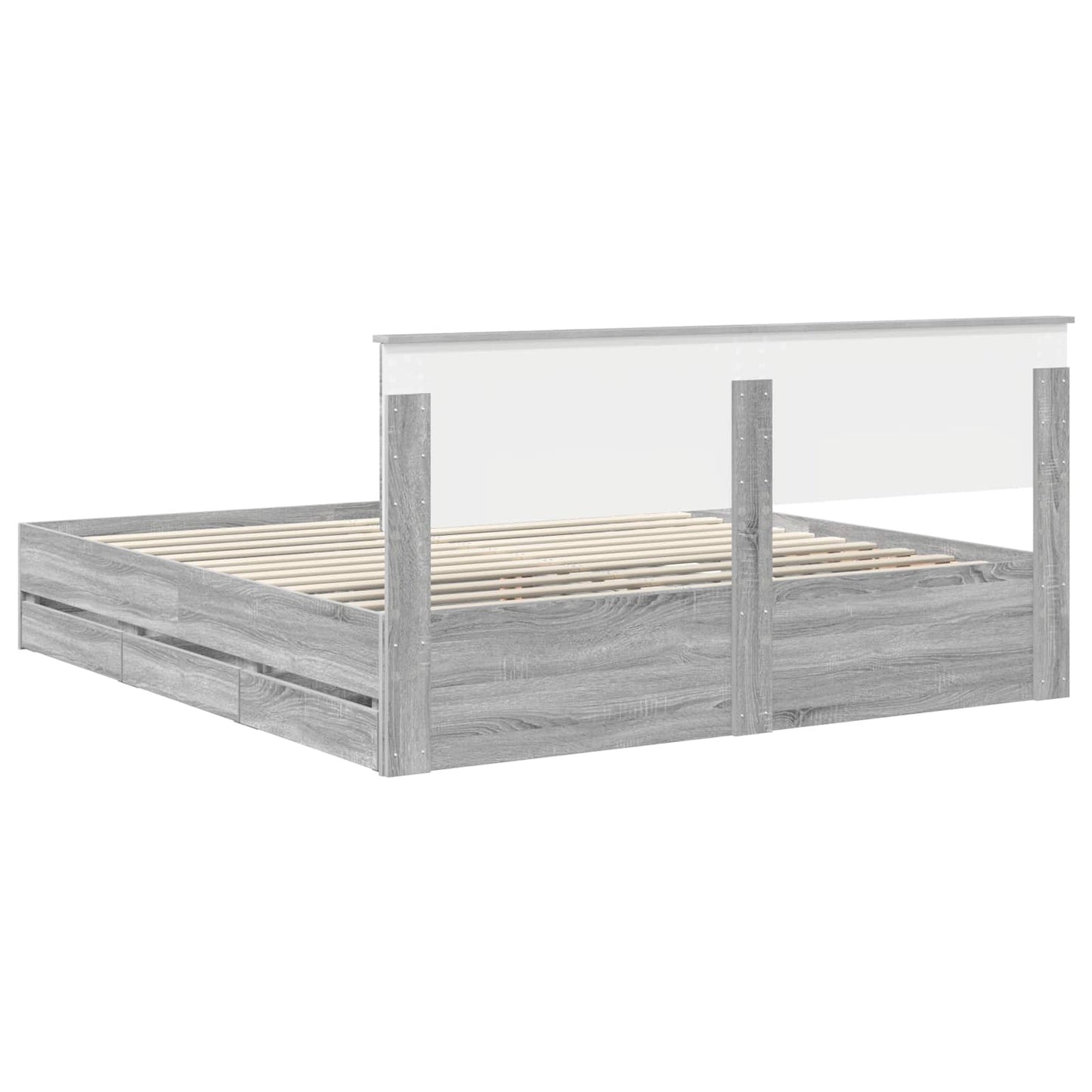 Bettrahmen Graues Sonoma 180 x 200 cm Ingenieurs Holz