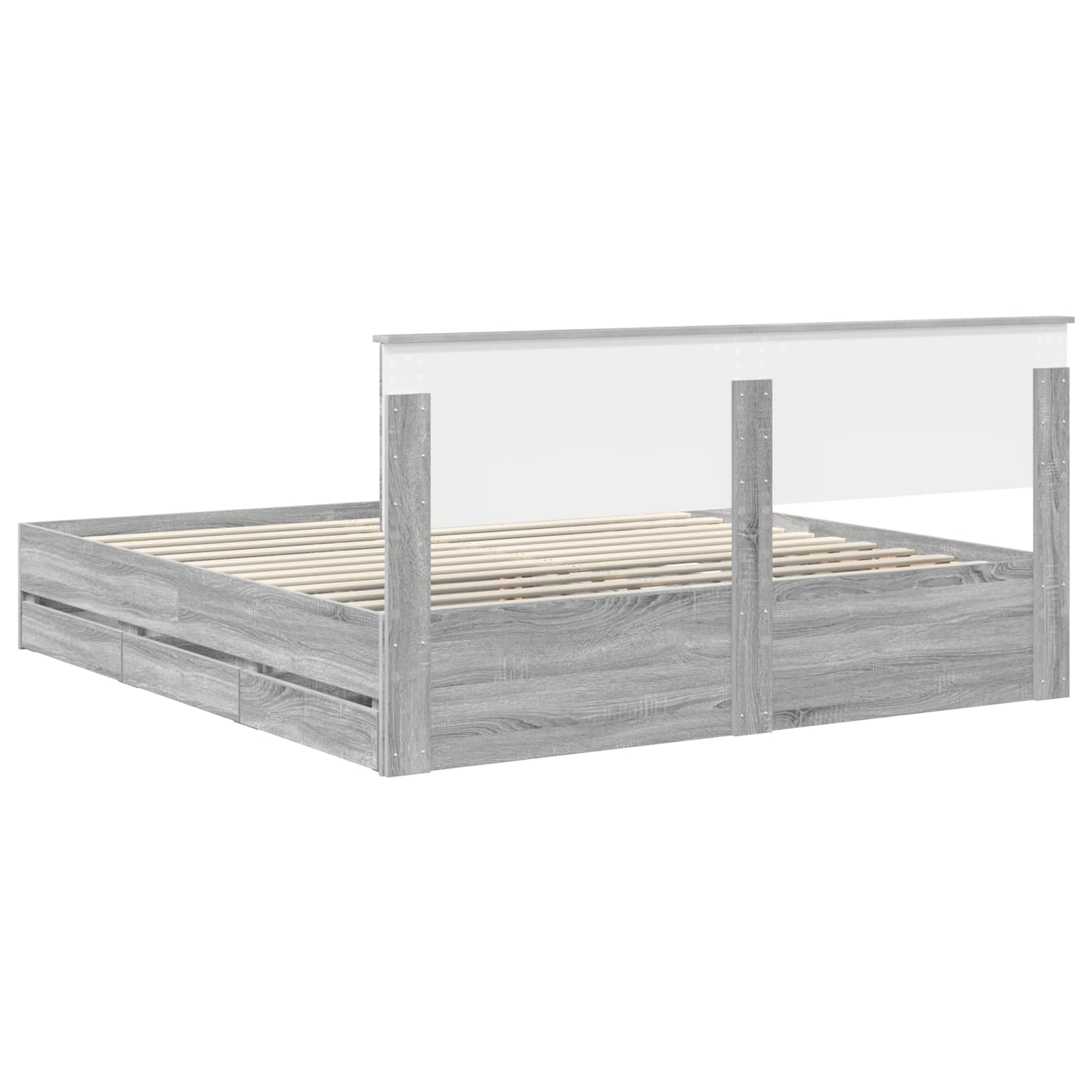Bettrahmen Graues Sonoma 180 x 200 cm Ingenieurs Holz