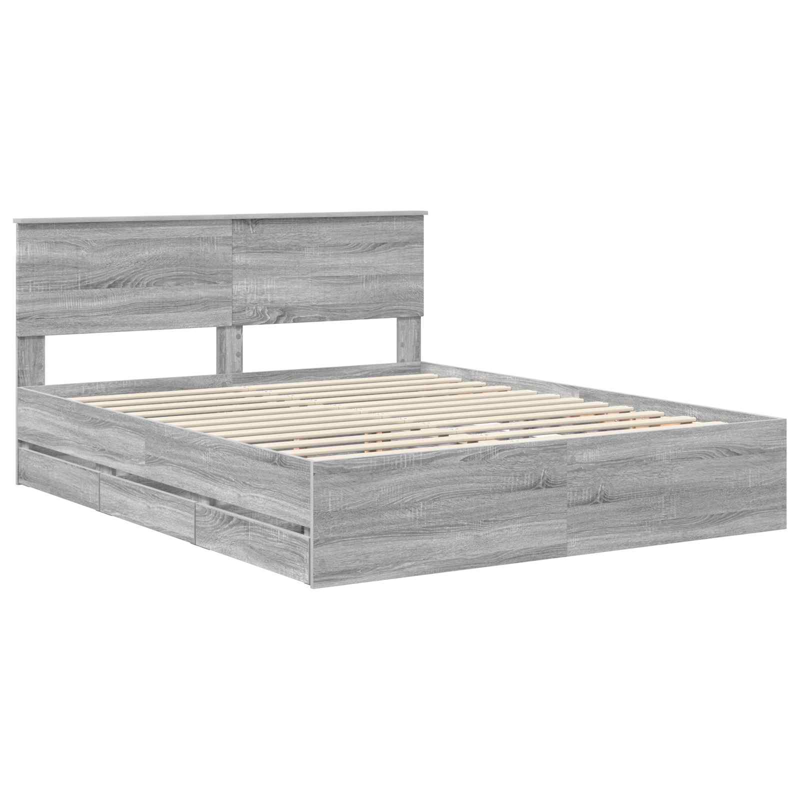 Bettrahmen Graues Sonoma 160 x 200 cm Ingenieurs Holz