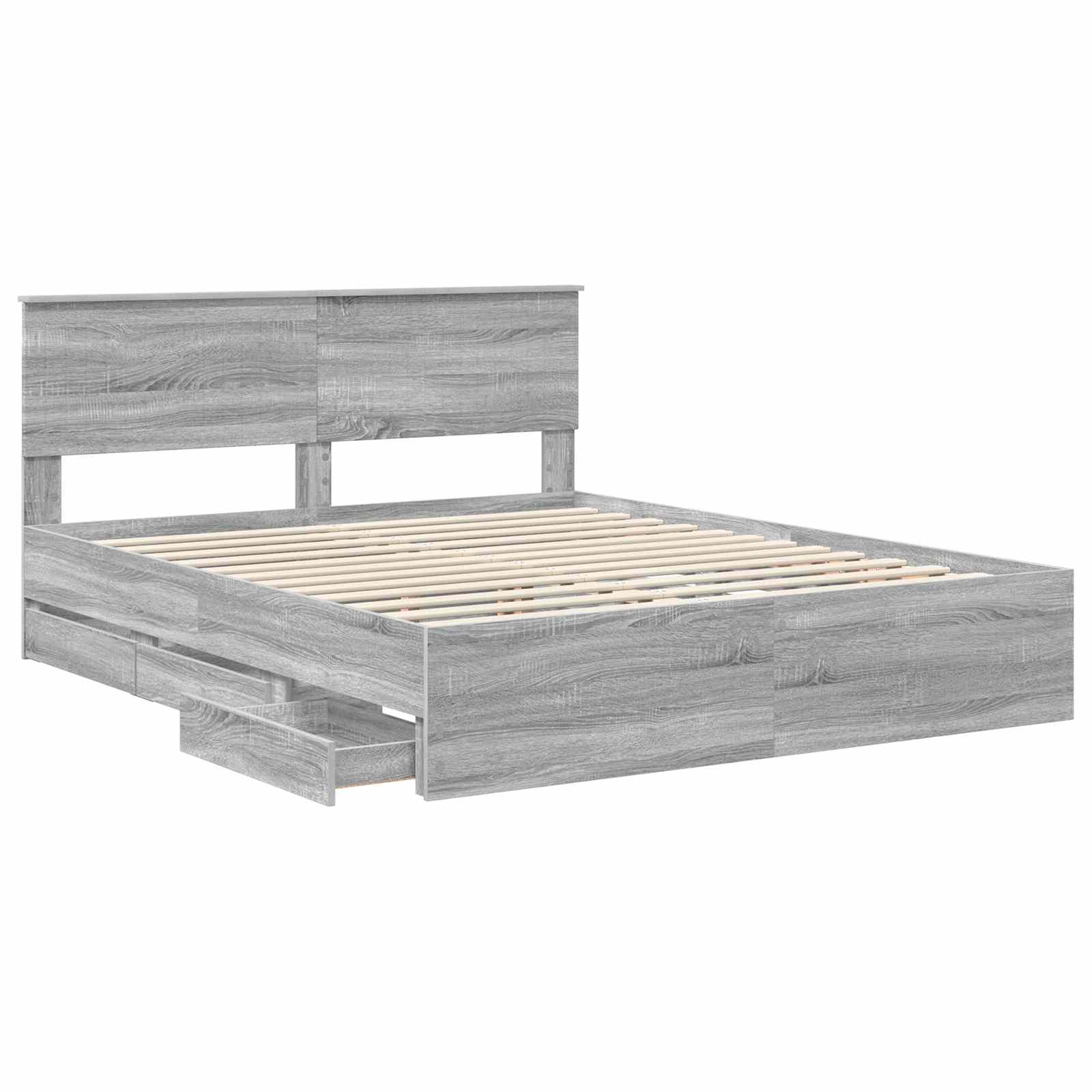 Bettrahmen Graues Sonoma 160 x 200 cm Ingenieurs Holz