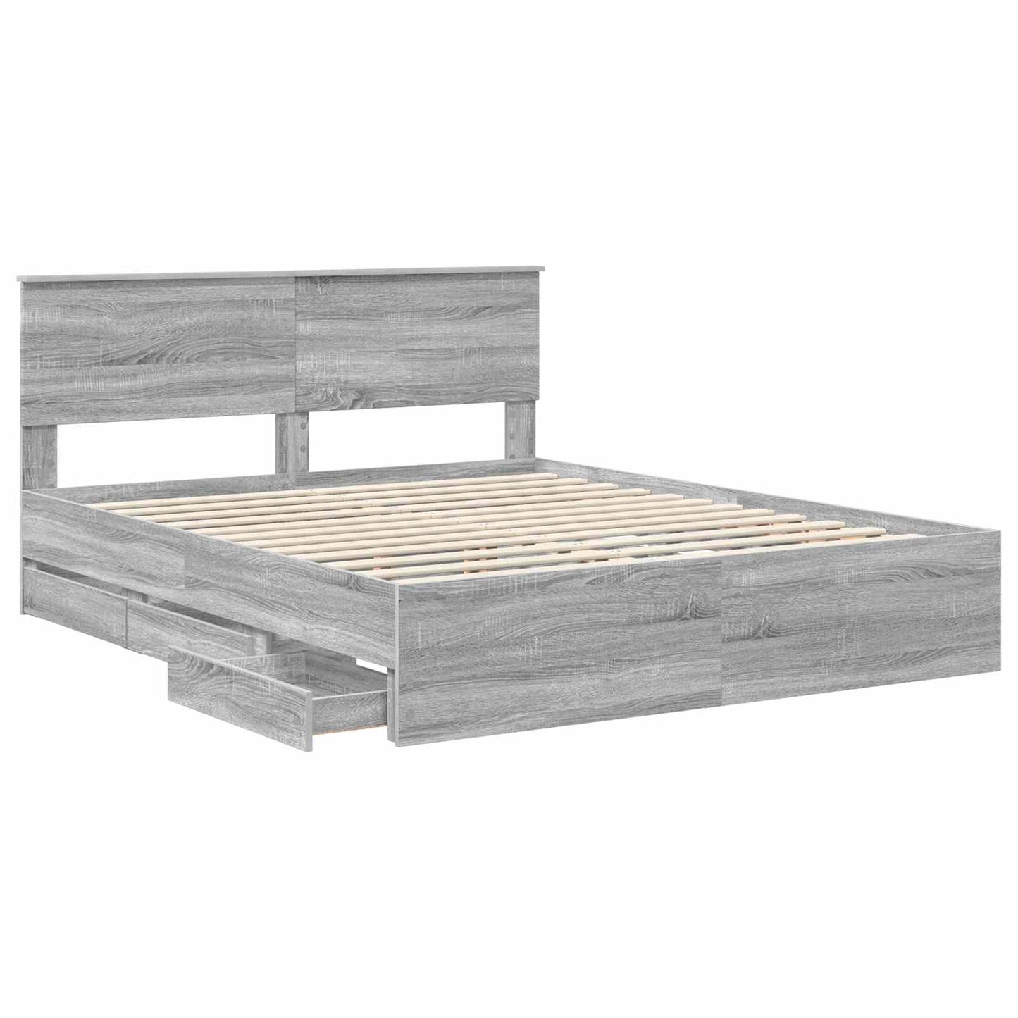 Bettrahmen Graues Sonoma 160 x 200 cm Ingenieurs Holz