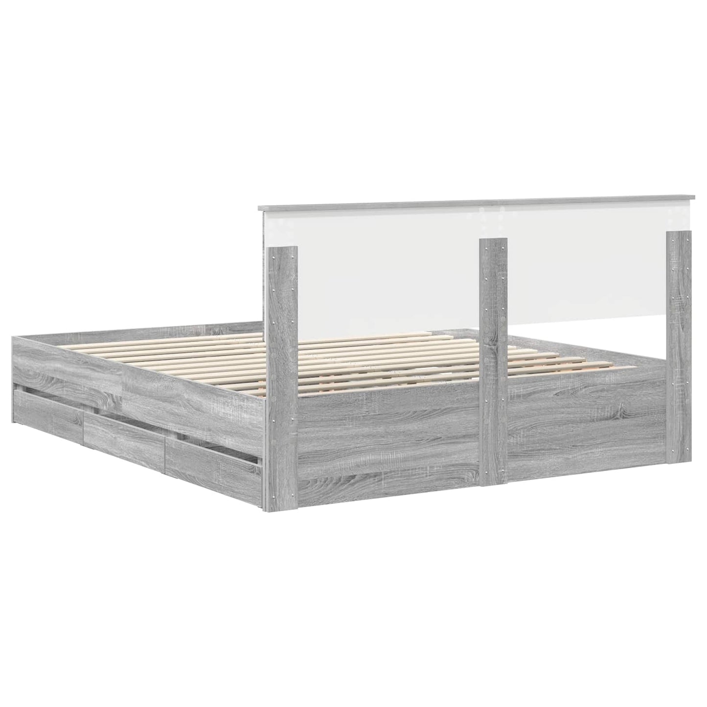 Bettrahmen Graues Sonoma 160 x 200 cm Ingenieurs Holz