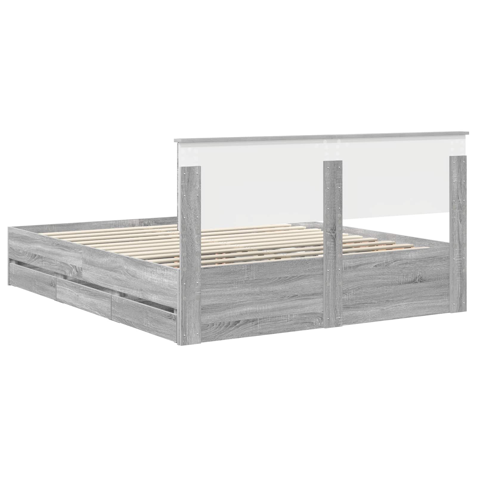Bettrahmen Graues Sonoma 160 x 200 cm Ingenieurs Holz