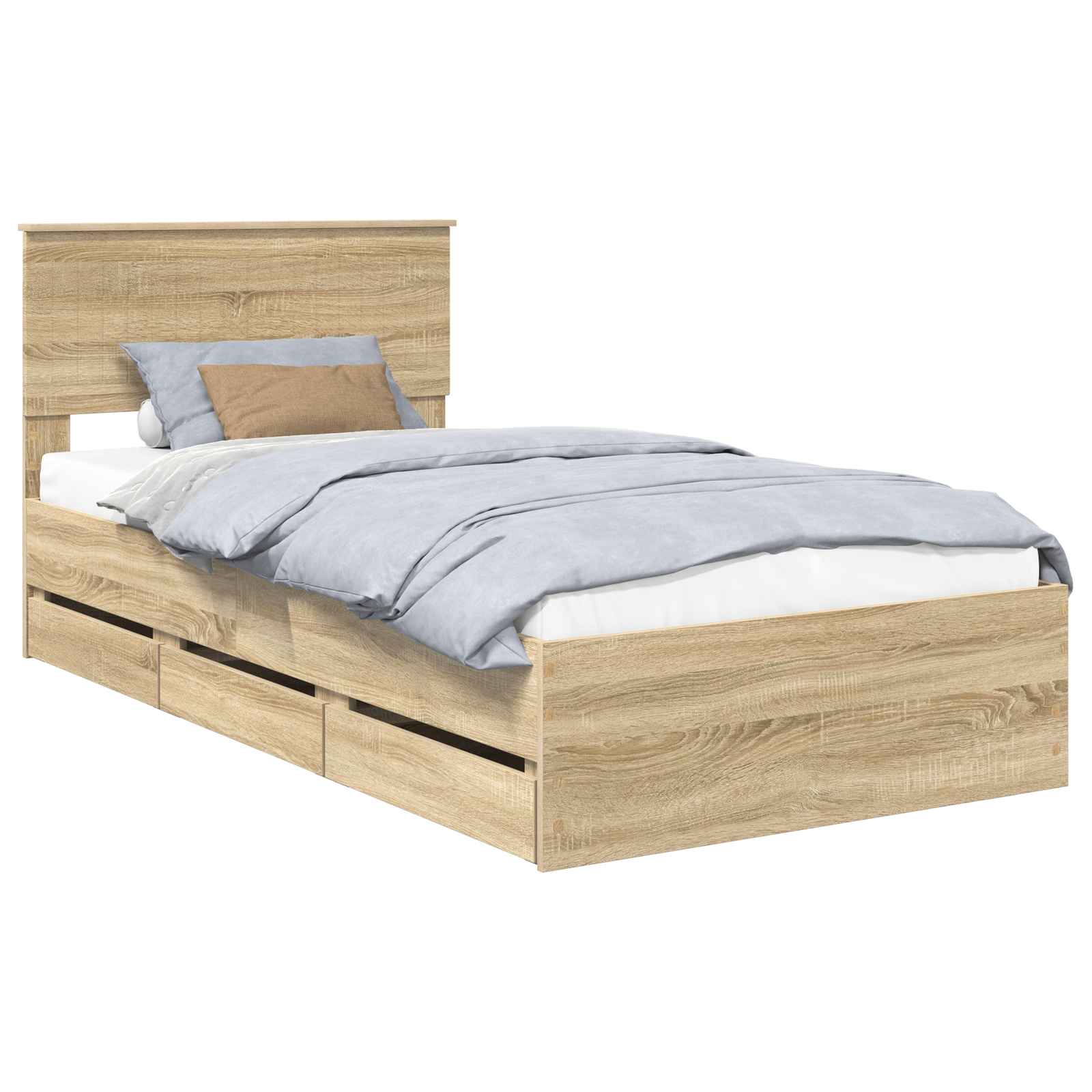 Bettrahmen Sonoma-Eiche 100 x 200 cm Ingenieurs Holz