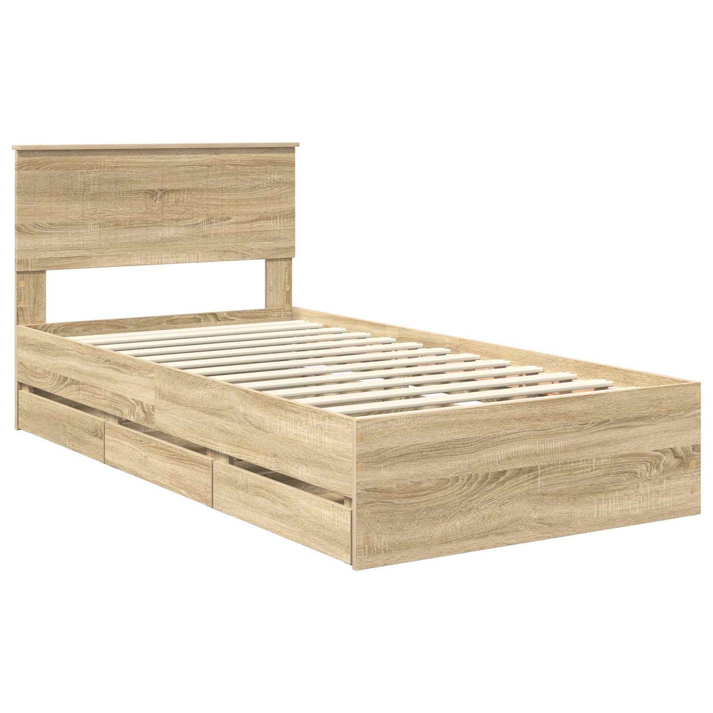 Bettrahmen Sonoma-Eiche 100 x 200 cm Ingenieurs Holz