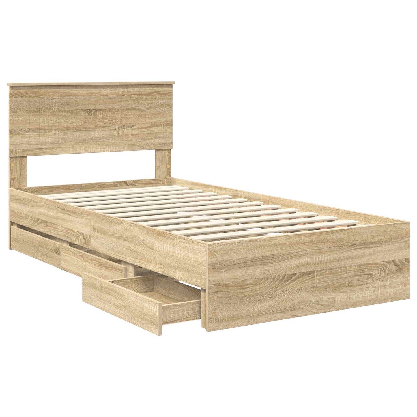 Bettrahmen Sonoma-Eiche 100 x 200 cm Ingenieurs Holz