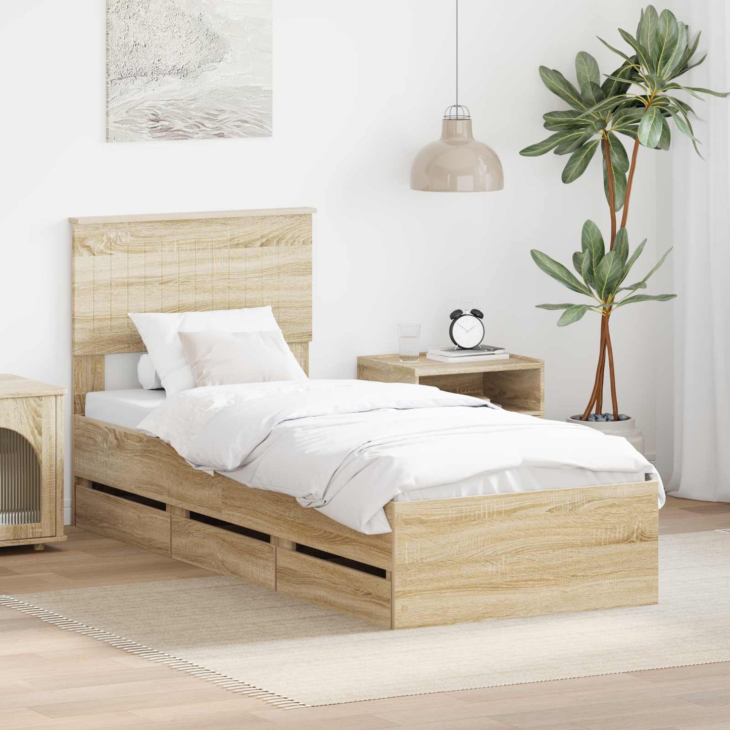 Bettrahmen Sonoma-Eiche 75 x 190 cm Ingenieurs Holz