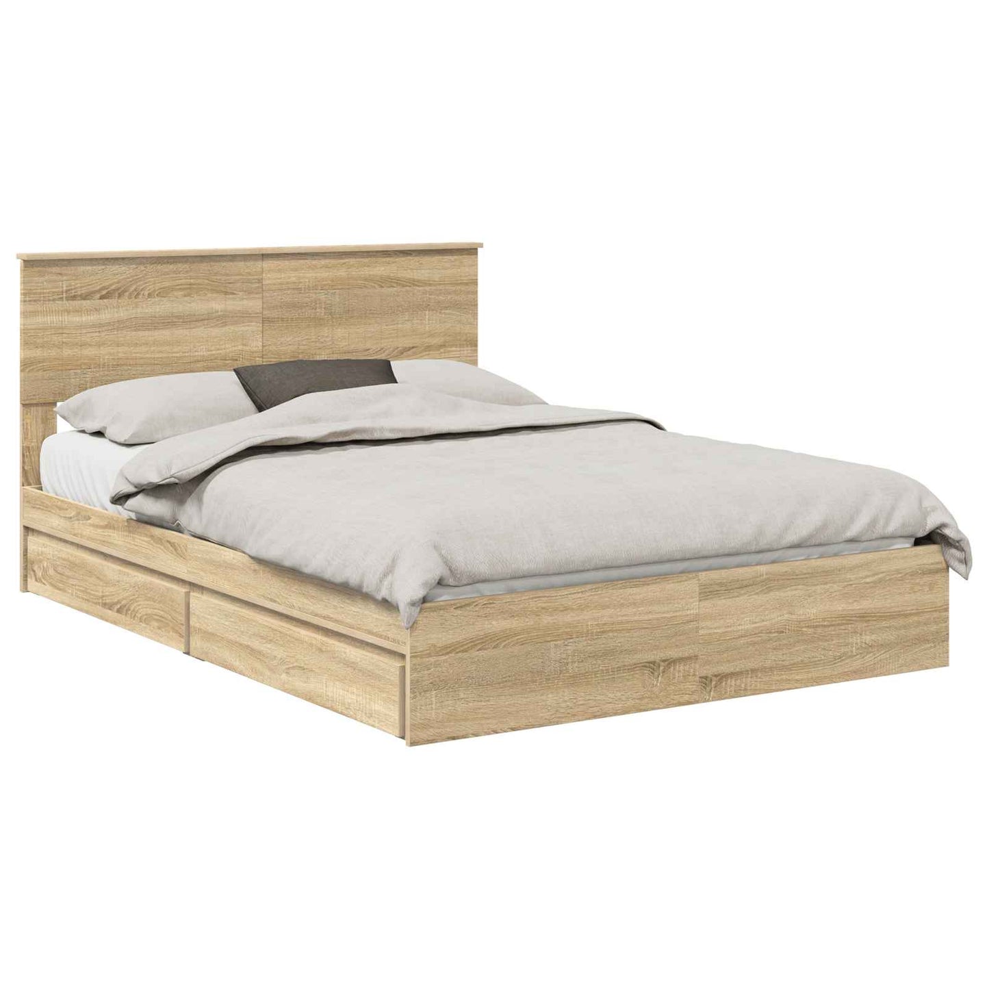Aufbewahrungsbett Sonoma-Eiche 140 x 190 cm Holzwerkstoff