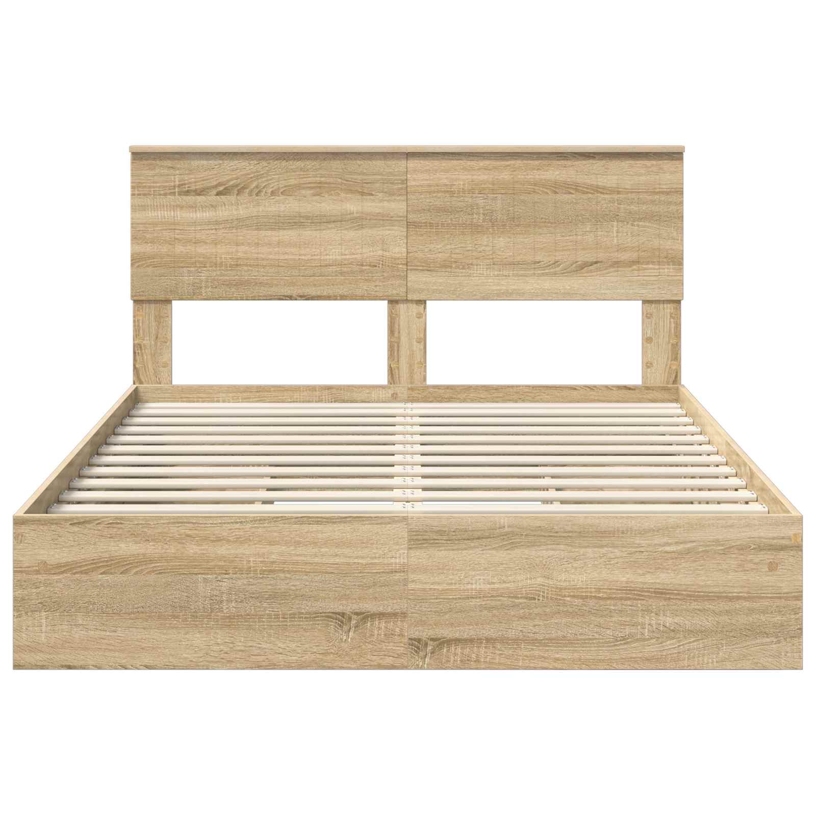 Aufbewahrungsbett Sonoma-Eiche 140 x 190 cm Holzwerkstoff
