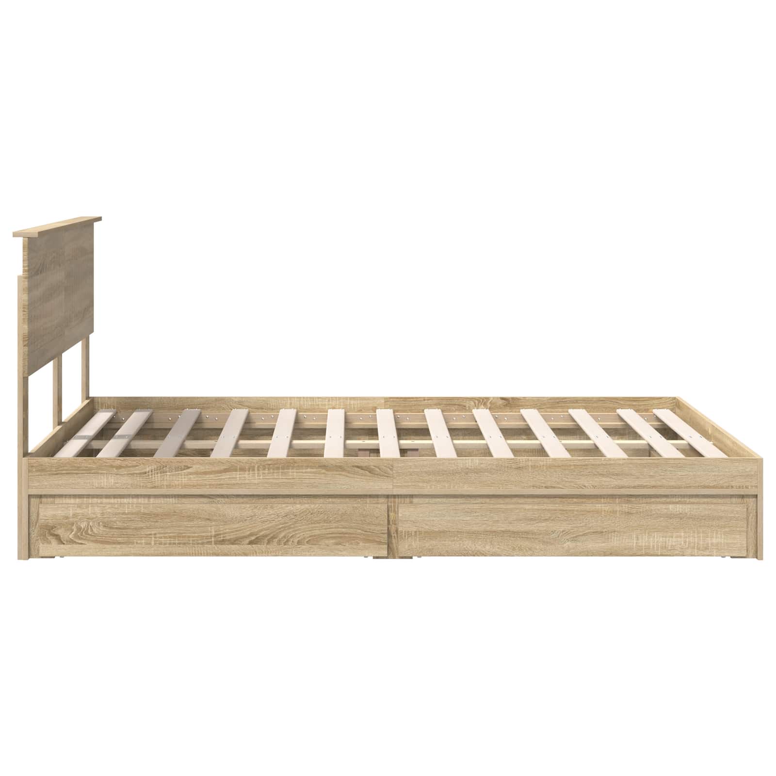 Aufbewahrungsbett Sonoma-Eiche 140 x 190 cm Holzwerkstoff