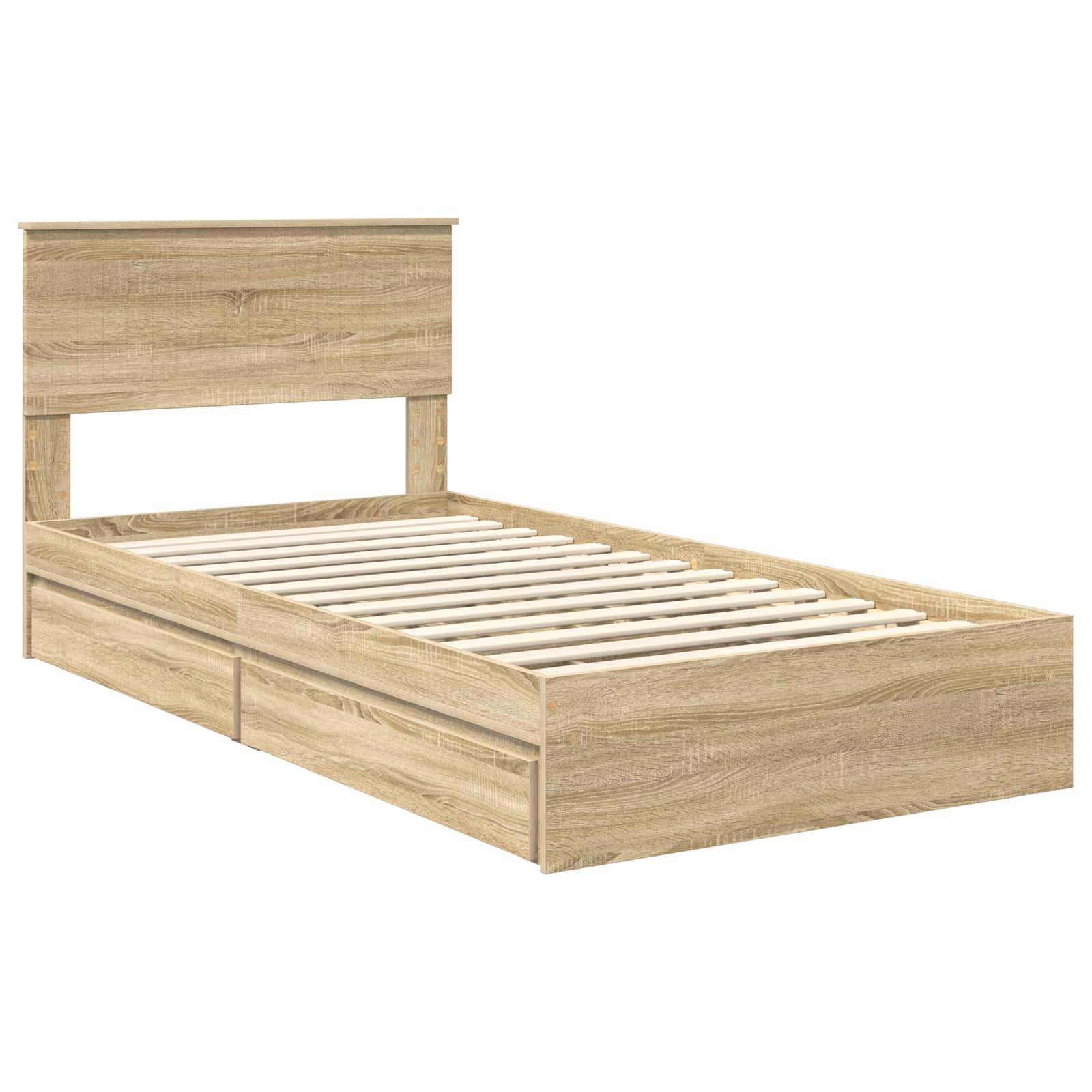 Aufbewahrungsbett Sonoma-Eiche 100 x 200 cm Holzwerkstoff