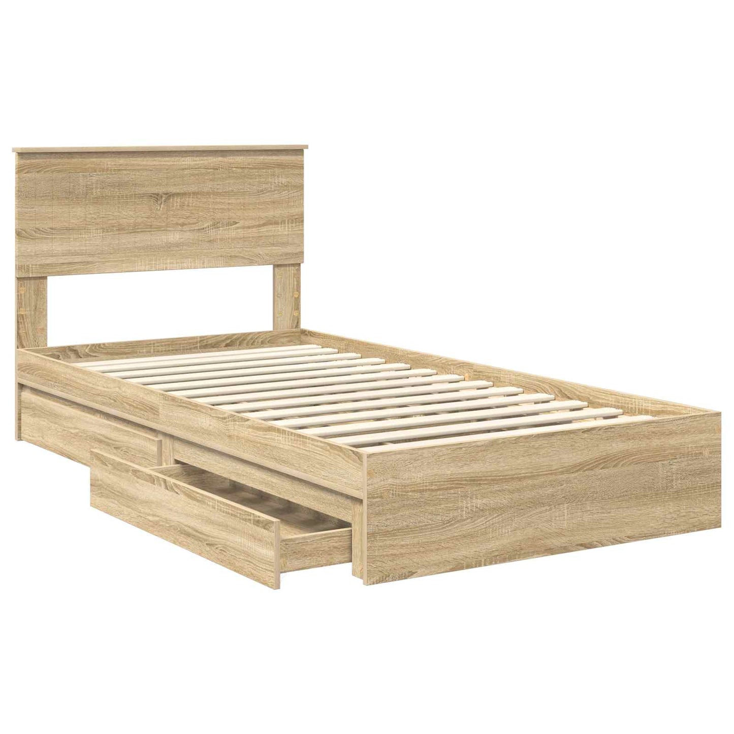 Aufbewahrungsbett Sonoma-Eiche 100 x 200 cm Holzwerkstoff