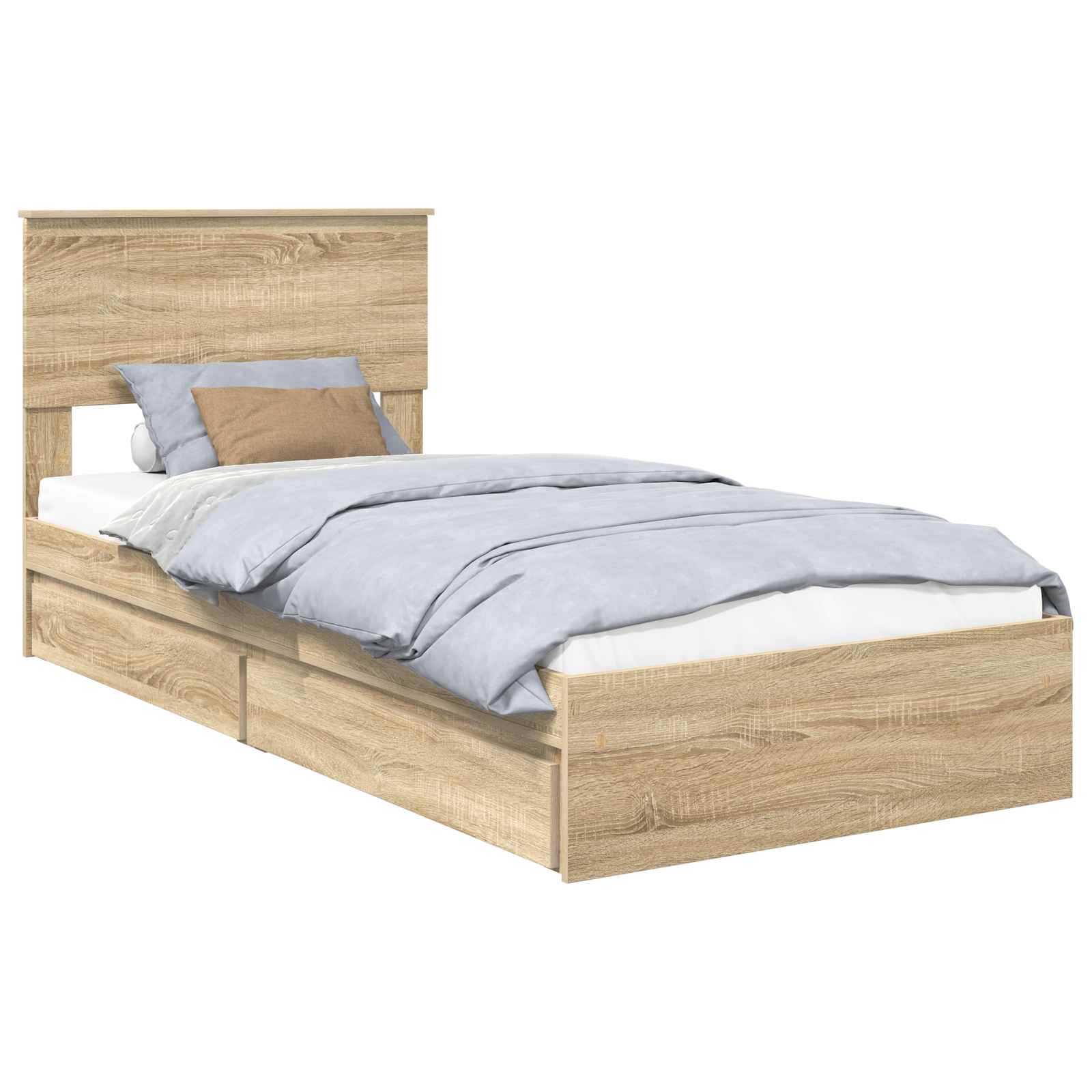 Aufbewahrungsbett Sonoma-Eiche 90 x 200 cm Holzwerkstoff