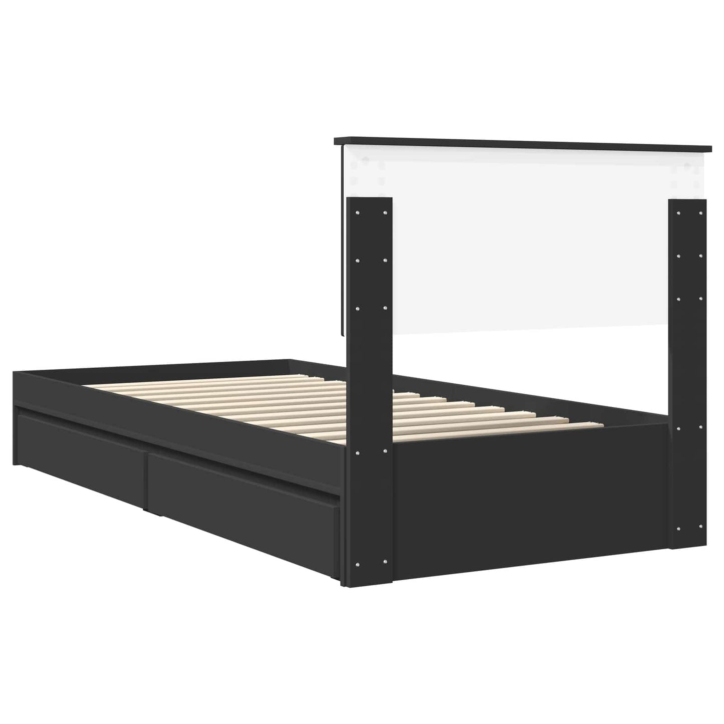 Aufbewahrungsbett Verstellbar Schwarz 90 x 190 cm Holzwerkstoff