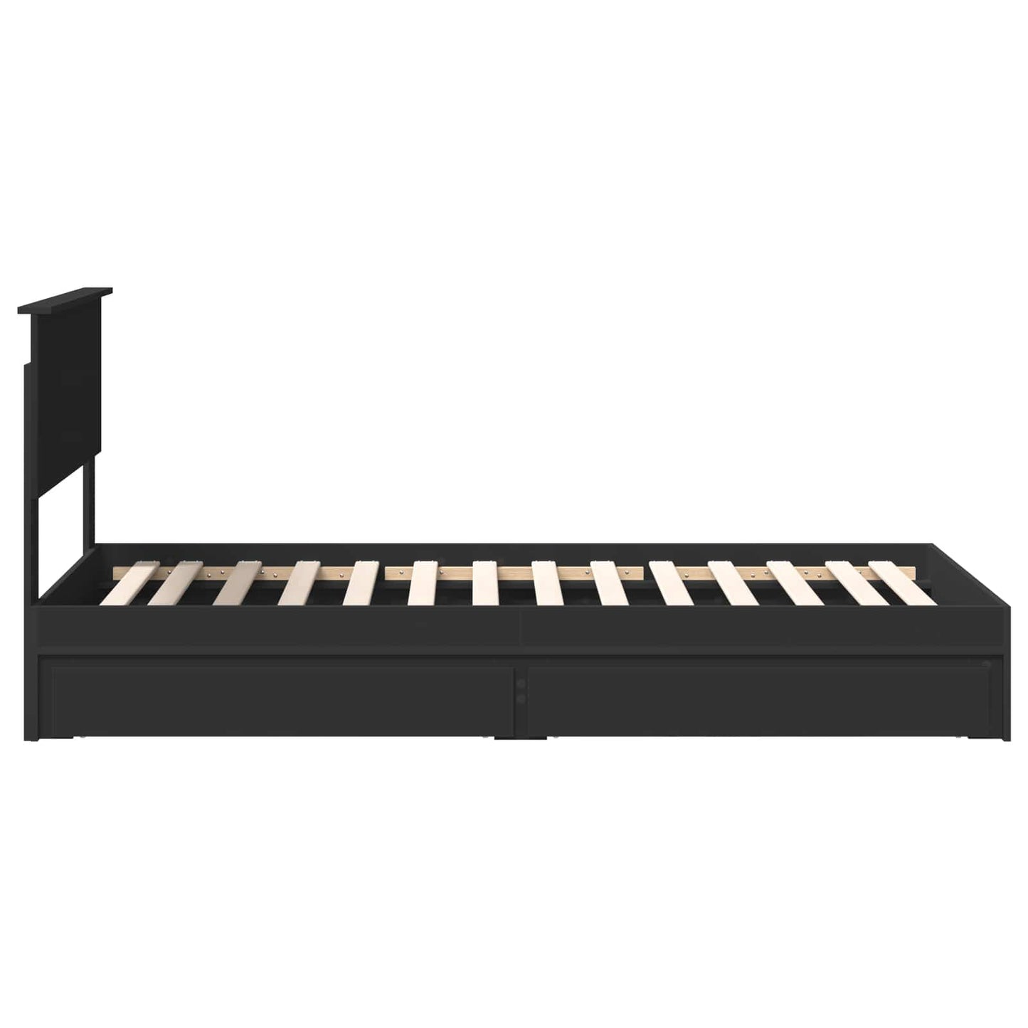 Aufbewahrungsbett Verstellbar Schwarz 90 x 190 cm Holzwerkstoff