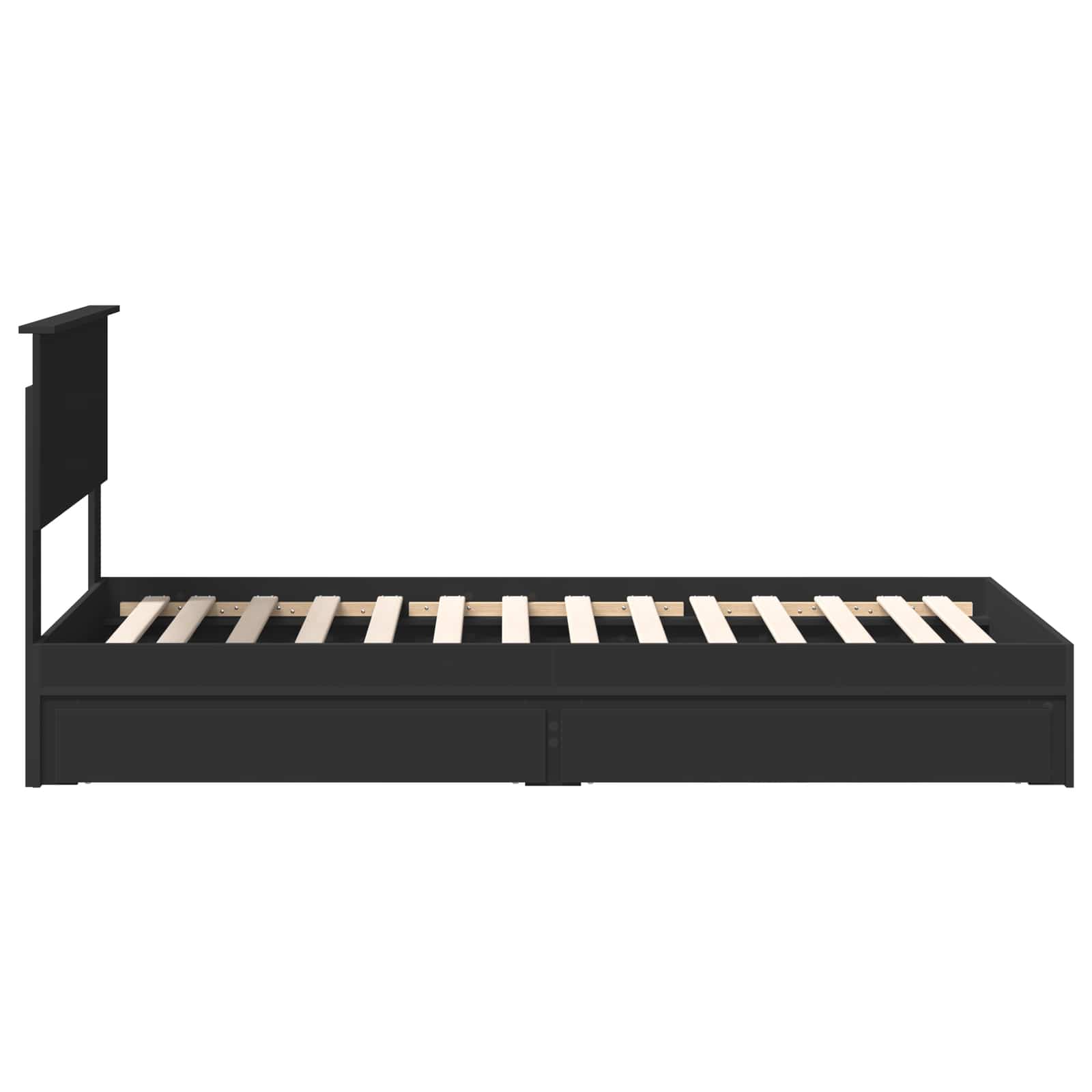 Aufbewahrungsbett Verstellbar Schwarz 90 x 190 cm Holzwerkstoff