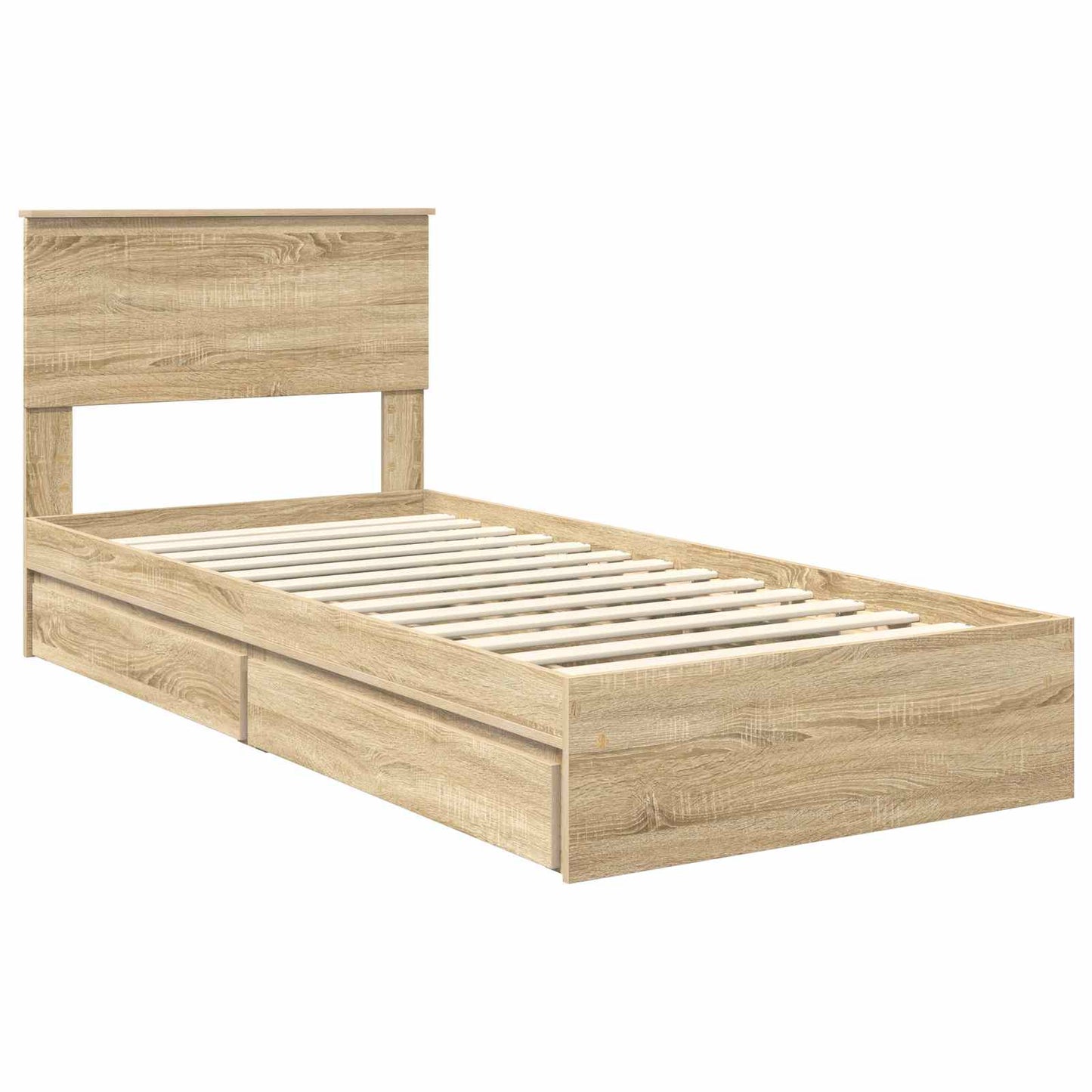 Aufbewahrungsbett Sonoma-Eiche 90 x 190 cm Holzwerkstoff