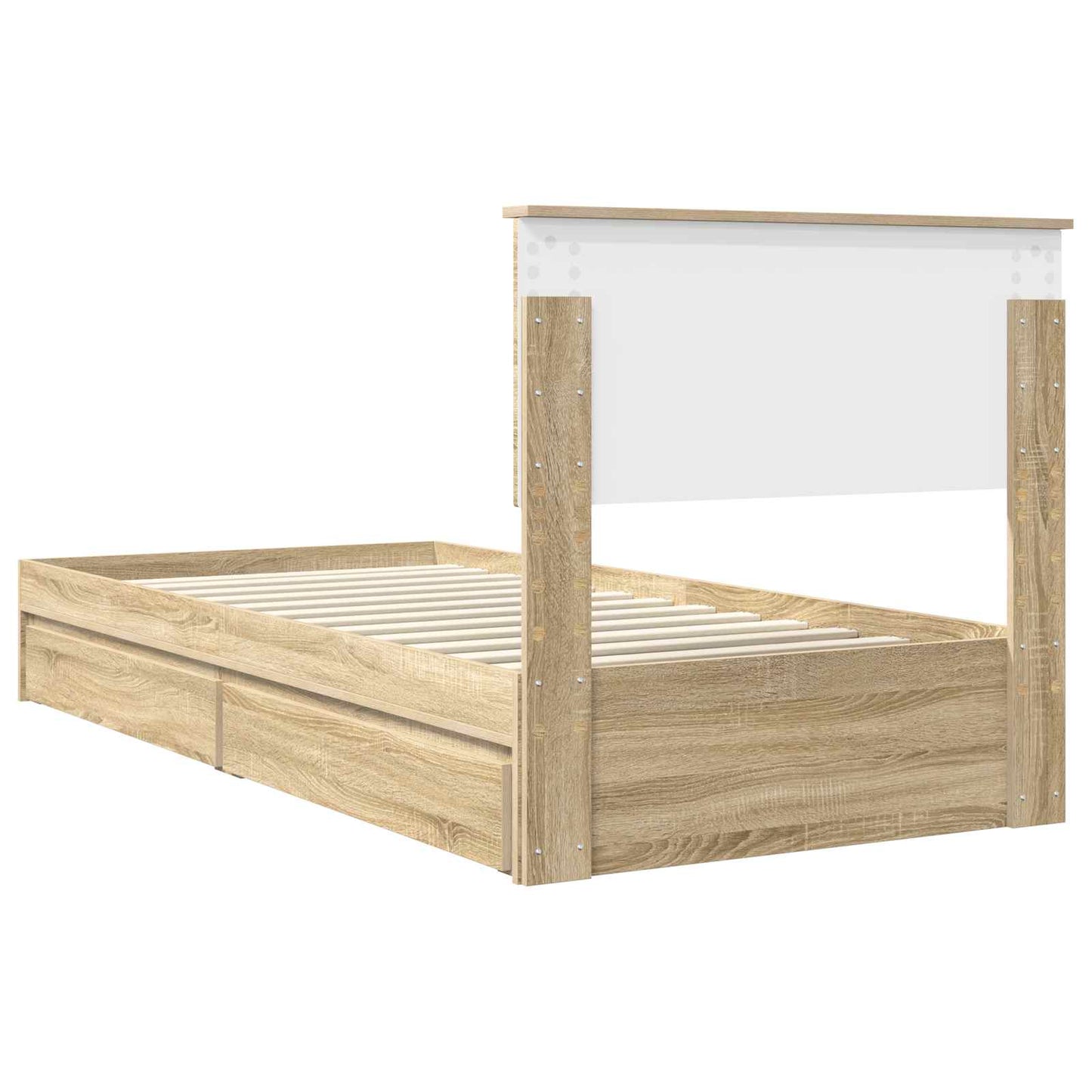 Aufbewahrungsbett Sonoma-Eiche 90 x 190 cm Holzwerkstoff