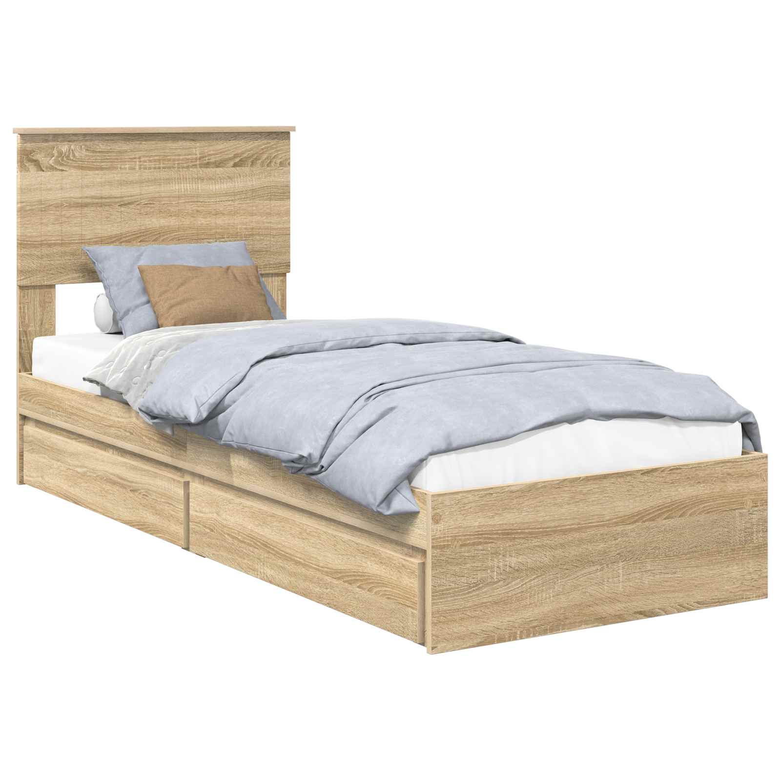 Aufbewahrungsbett Sonoma-Eiche 75 x 190 cm Holzwerkstoff