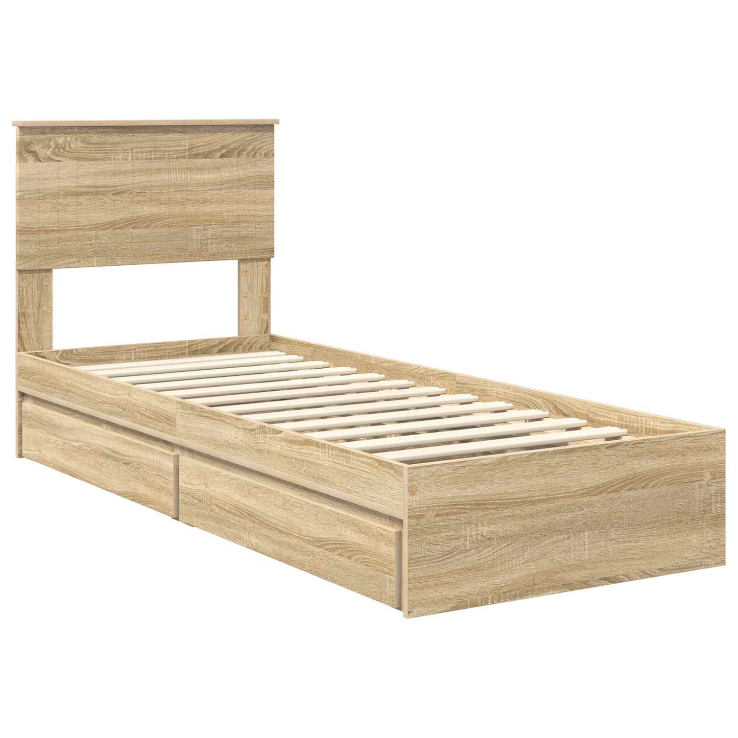 Aufbewahrungsbett Sonoma-Eiche 75 x 190 cm Holzwerkstoff