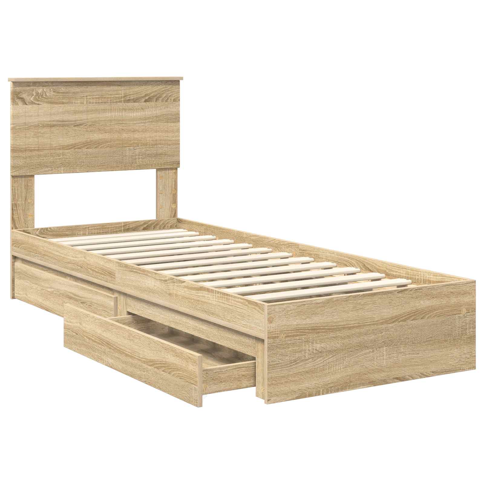 Aufbewahrungsbett Sonoma-Eiche 75 x 190 cm Holzwerkstoff