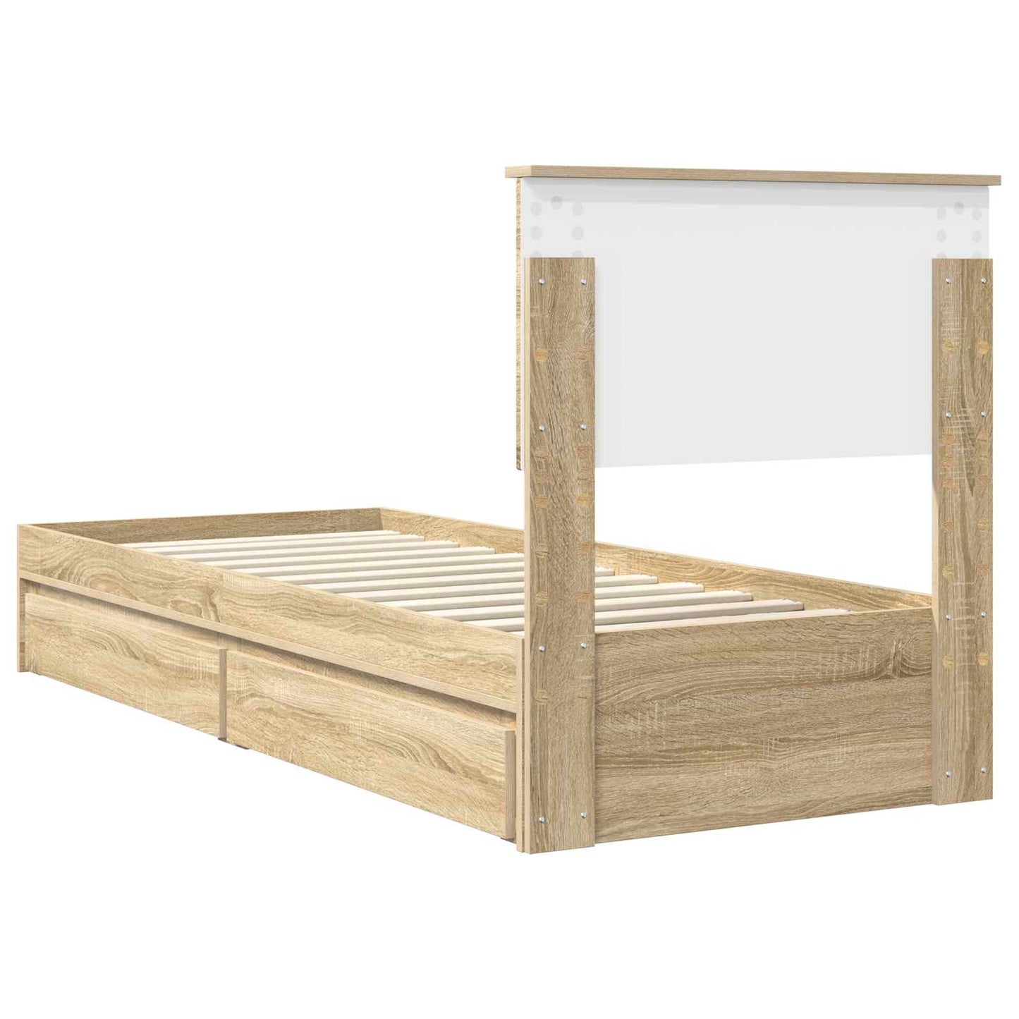 Aufbewahrungsbett Sonoma-Eiche 75 x 190 cm Holzwerkstoff