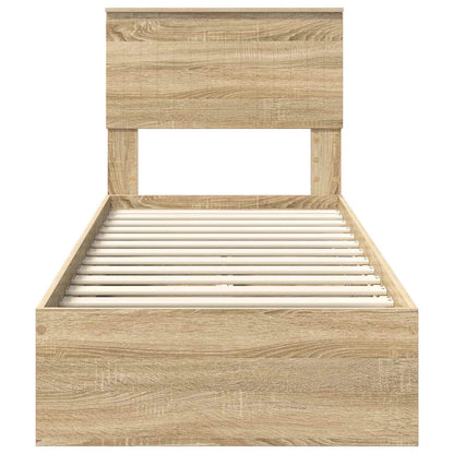 Aufbewahrungsbett Sonoma-Eiche 75 x 190 cm Holzwerkstoff