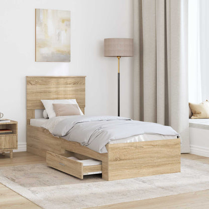 Bettrahmen Sonoma-Eiche 75 x 190 cm Holzwerkstoff