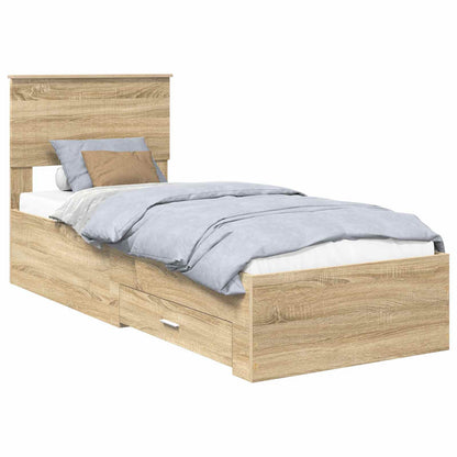 Bettrahmen Sonoma-Eiche 75 x 190 cm Holzwerkstoff