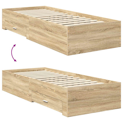 Bettrahmen Sonoma-Eiche 75 x 190 cm Holzwerkstoff