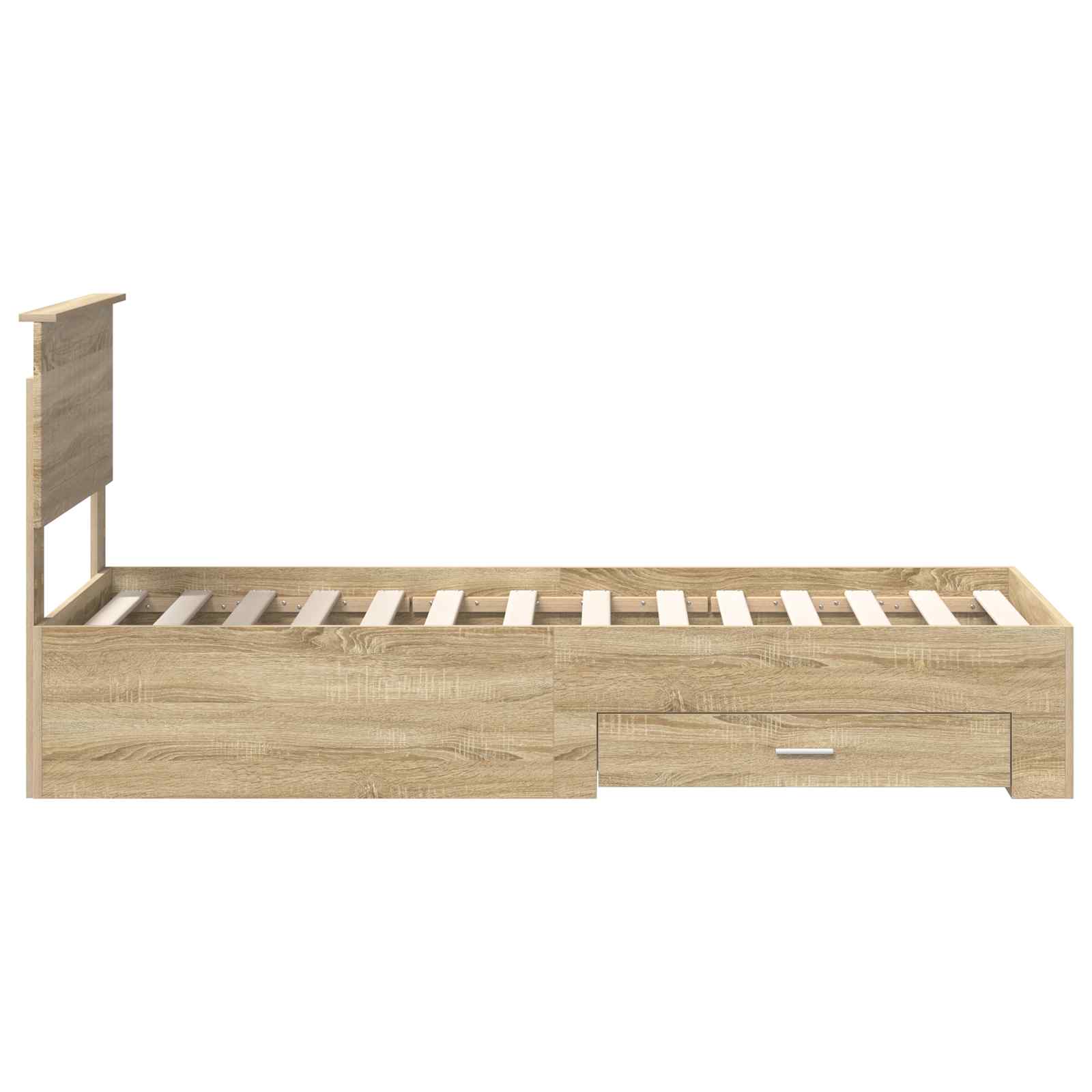 Bettrahmen Sonoma Eiche und Silber 75 x 190 cm Holzwerkstoff