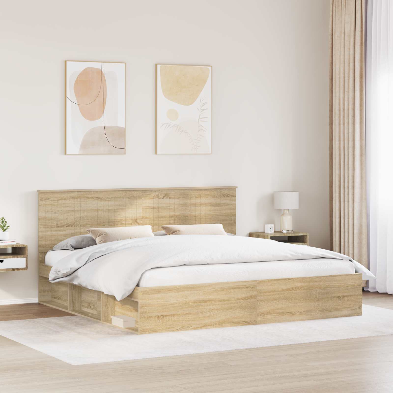 Bettrahmen Sonoma 200 x 200 cm Massives Kiefernholz