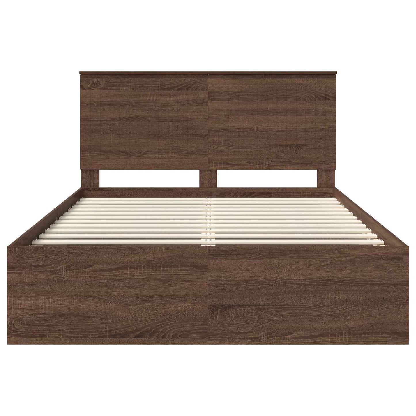 Bettrahmen Braun Eichen-Optik 140 x 200 cm Massives Kiefernholz