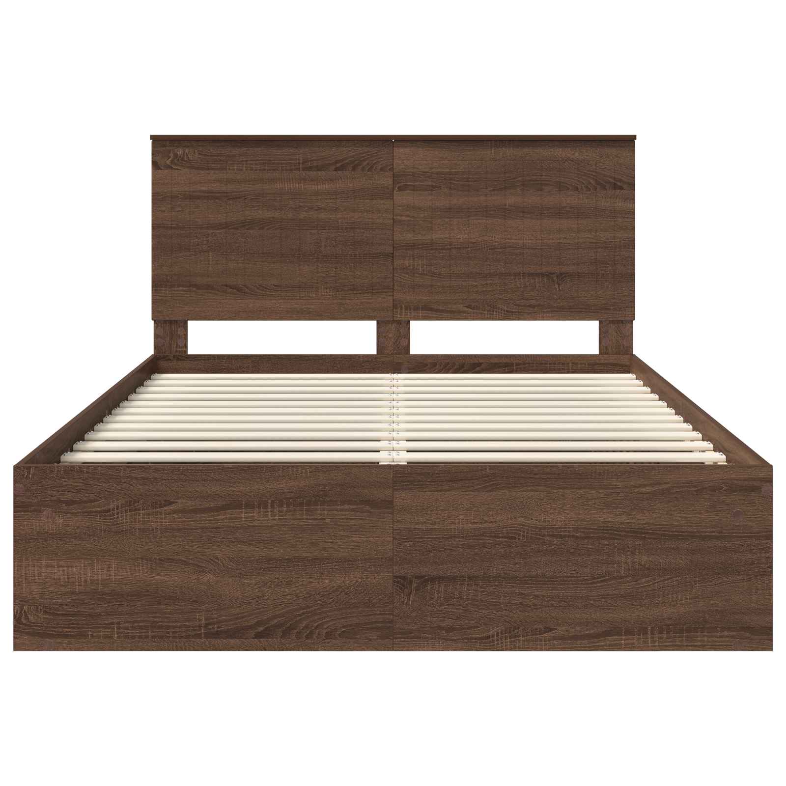 Bettrahmen Braun Eichen-Optik 140 x 200 cm Massives Kiefernholz