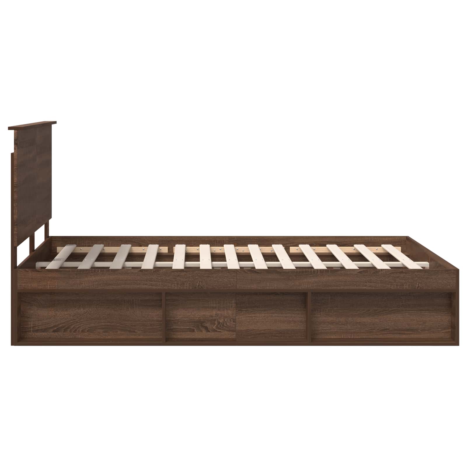 Bettrahmen Braun Eichen-Optik 140 x 200 cm Massives Kiefernholz