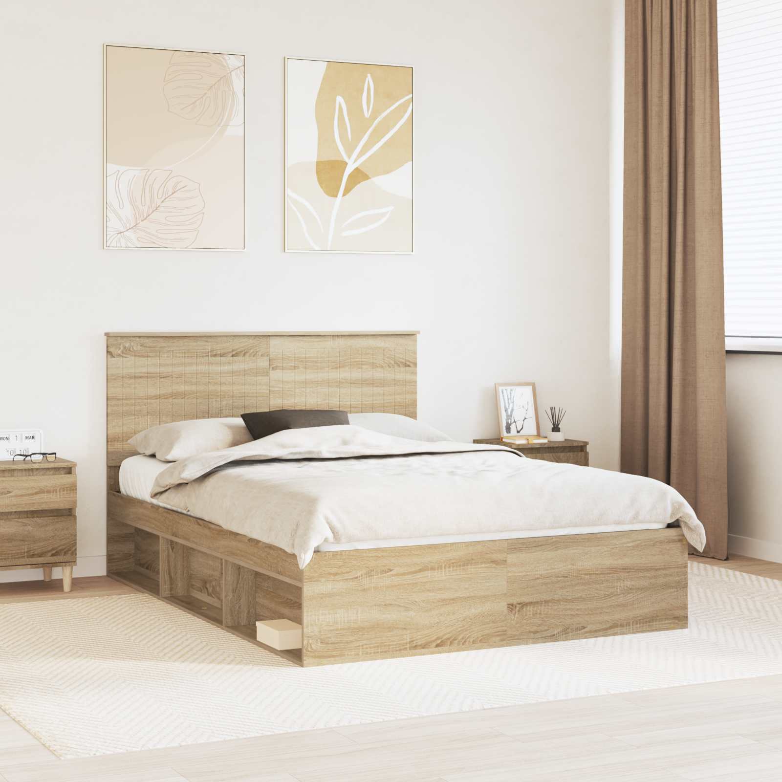 Bettrahmen Sonoma 140 x 190 cm Massives Kiefernholz