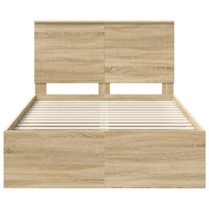 Bettrahmen Sonoma-Eiche 120 x 200 cm Massives Kiefernholz