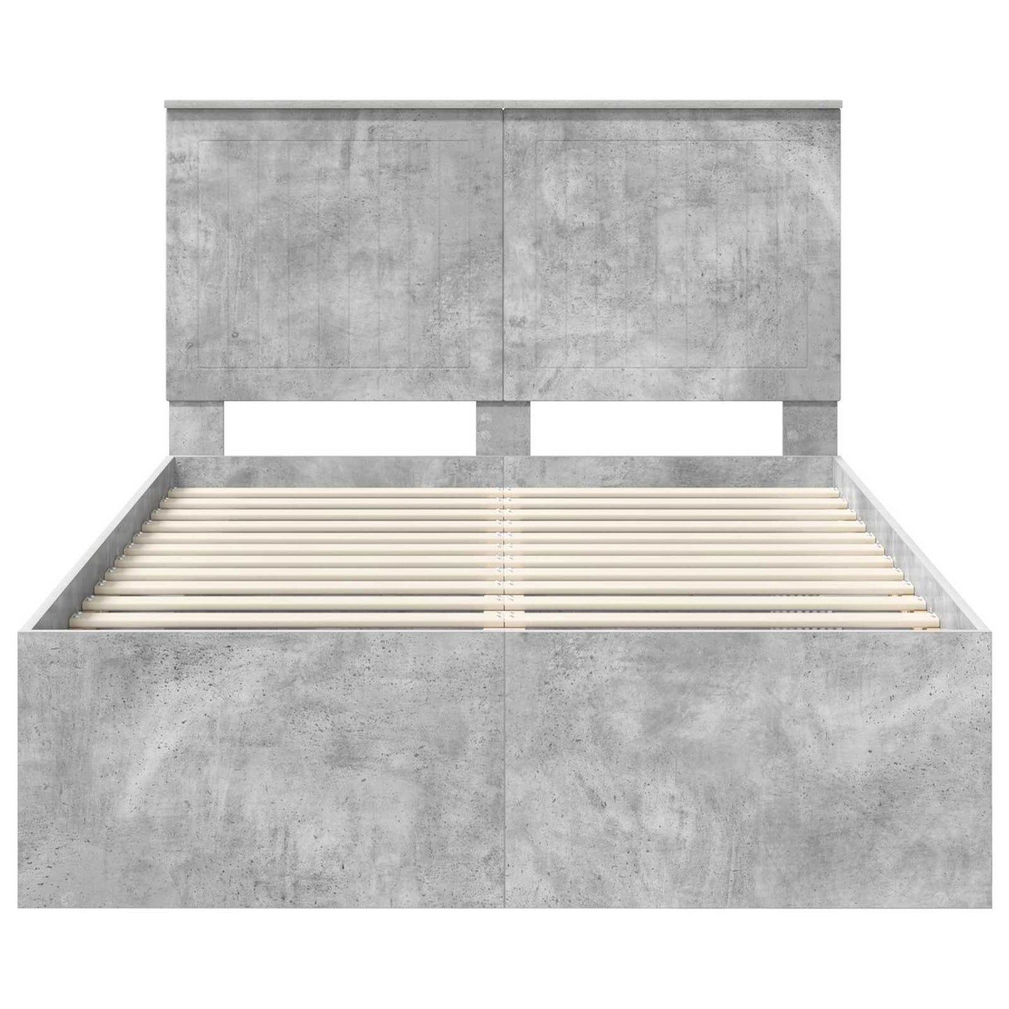 Bettrahmen mit Kopfteil Beton 120 x 200 cm Massives Kiefernholz