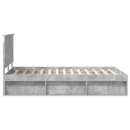 Bettrahmen Betongrau 120 x 200 cm Massives Kiefernholz