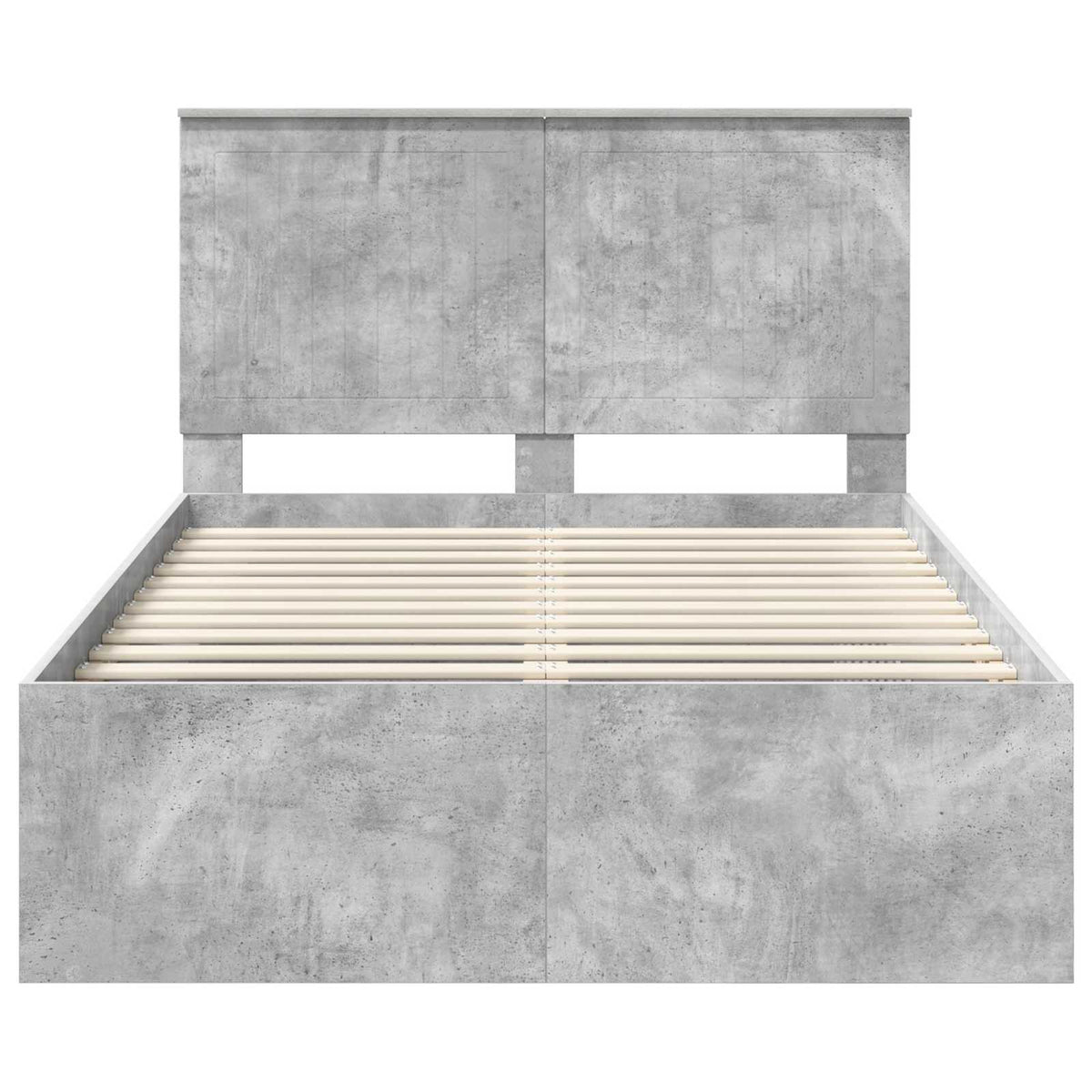 Bettrahmen Betongrau 120 x 190 cm Massives Kiefernholz