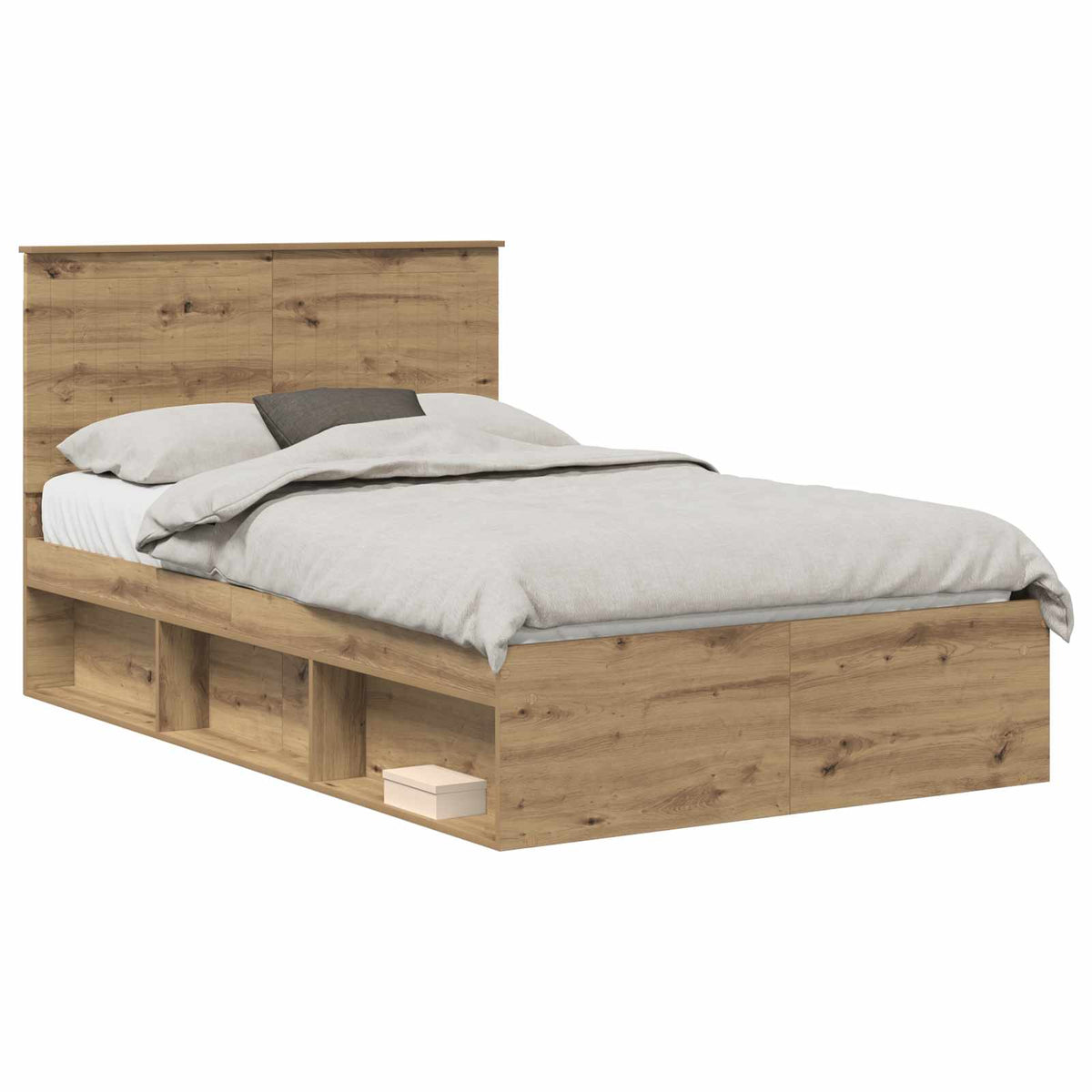 Bettrahmen Artisan-Eiche 120 x 190 cm Massives Kiefernholz
