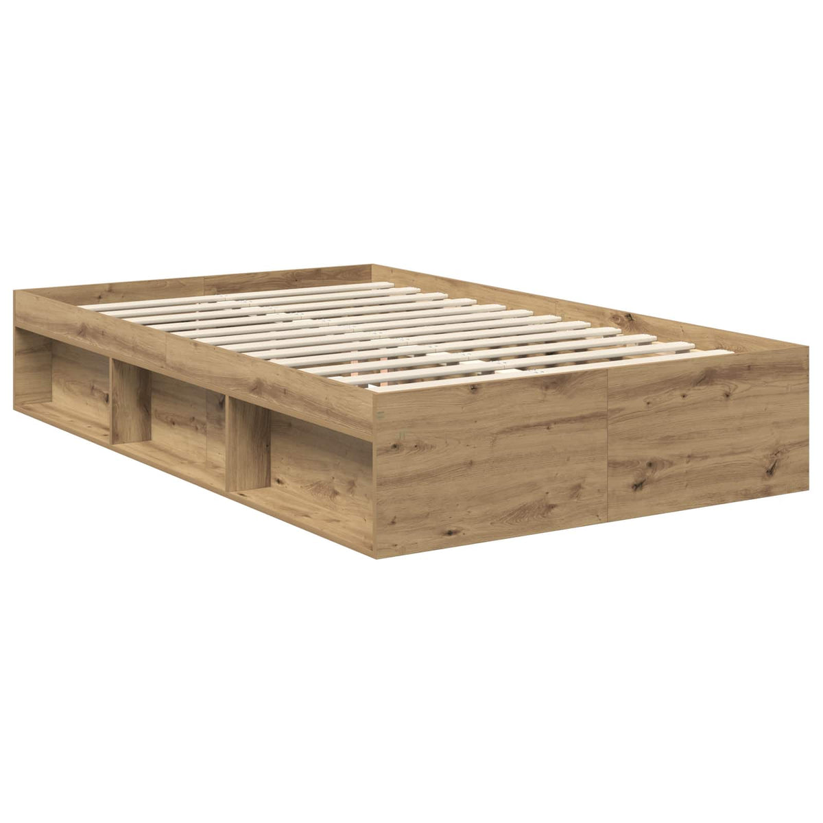 Bettrahmen Artisan-Eiche 120 x 190 cm Massives Kiefernholz