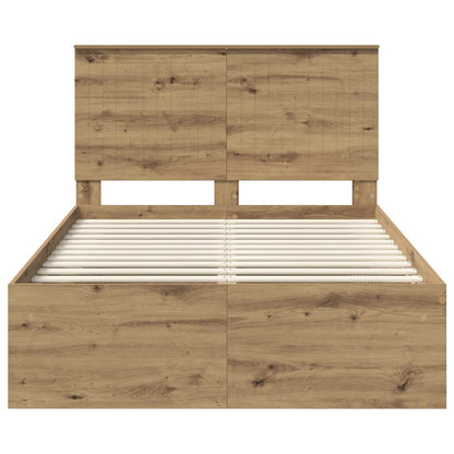 Bettrahmen Artisan-Eiche 120 x 190 cm Massives Kiefernholz