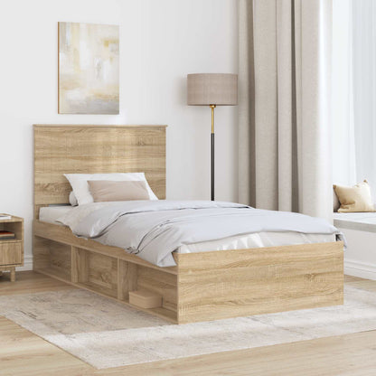 Bettrahmen Sonoma-Eiche 100 x 200 cm Massives Kiefernholz