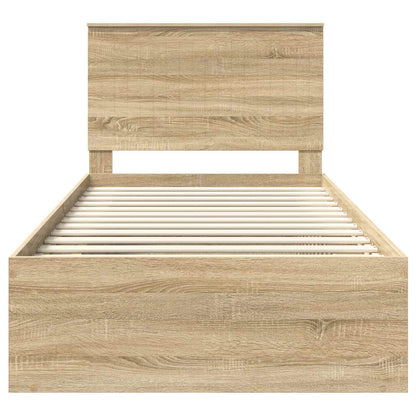 Bettrahmen Sonoma-Eiche 100 x 200 cm Massives Kiefernholz