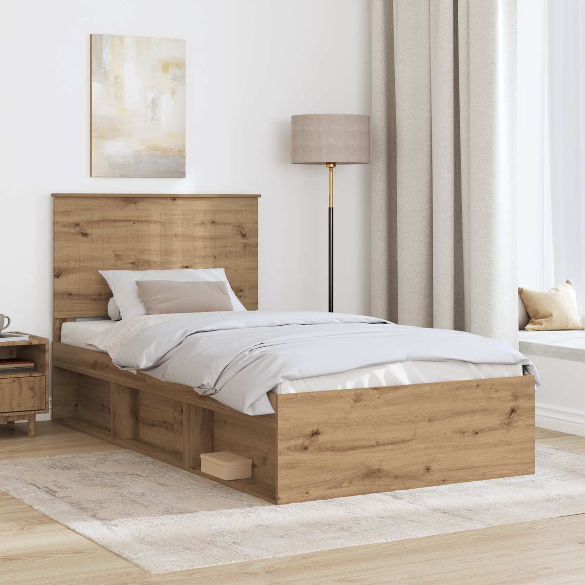 Bettrahmen Artisan-Eiche 100 x 200 cm Massives Kiefernholz