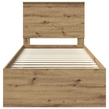 Bettrahmen Artisan-Eiche 90 x 200 cm Massives Kiefernholz