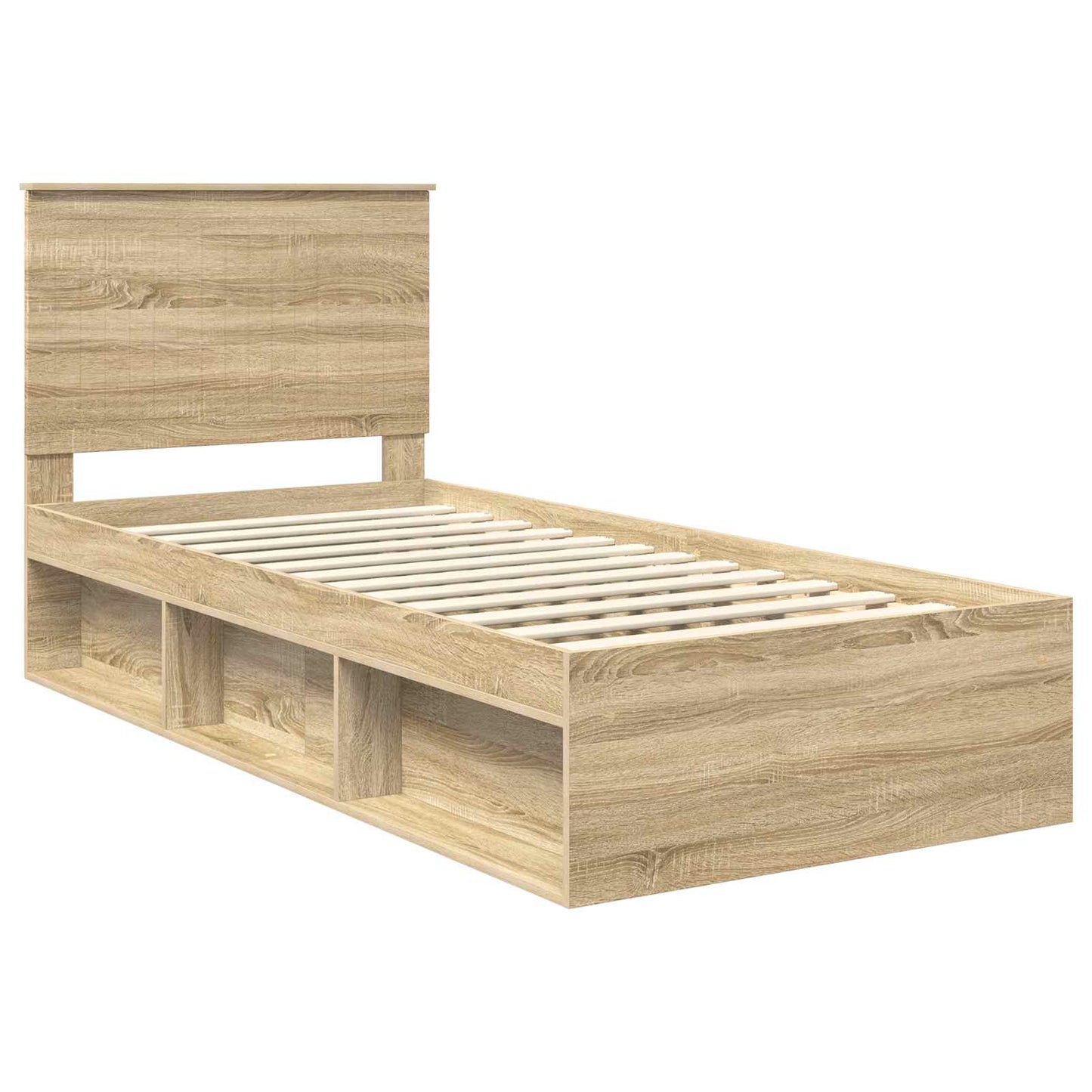 Bettrahmen mit Kopfteil Sonoma 90 x 190 cm Massives Kiefernholz